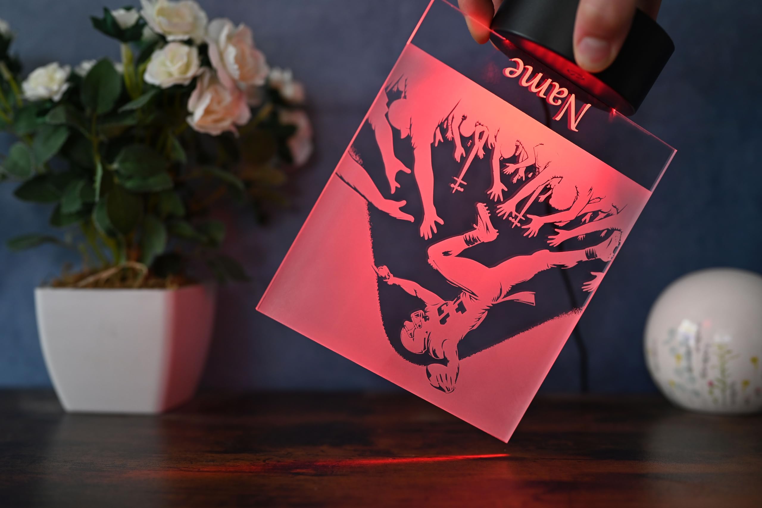 Personalisierte LED Football Lampe – American Football Geschenk, Nachtlicht, Deko, Football Geburtstag, Dekoration für Zuhause