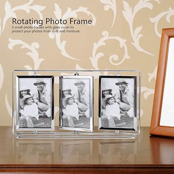 Rotating Photo Frame Family,Vintage Retro Large Size 360 Degree Rotating Photo Frame Business Gifts Picture Frame