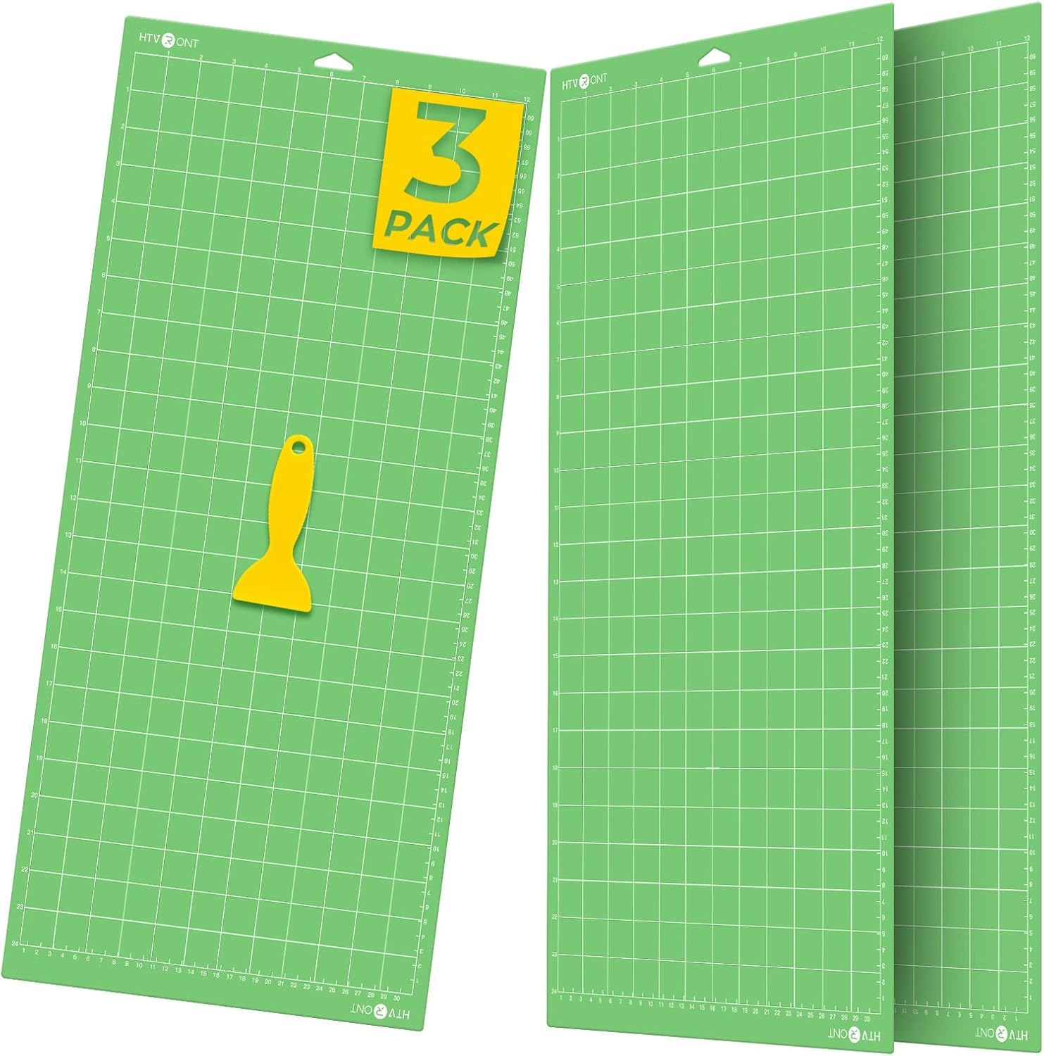 HTVRONT Standard Stickness Cutting Mat 12"x24", 3 Pack, Quilting &amp; Crafting | Compatible with Cricut Maker 4/3/Maker, Explore 5/4/3/Air 2/One Machine, Standard Adhesive Sticky Quilting Cutting Mats