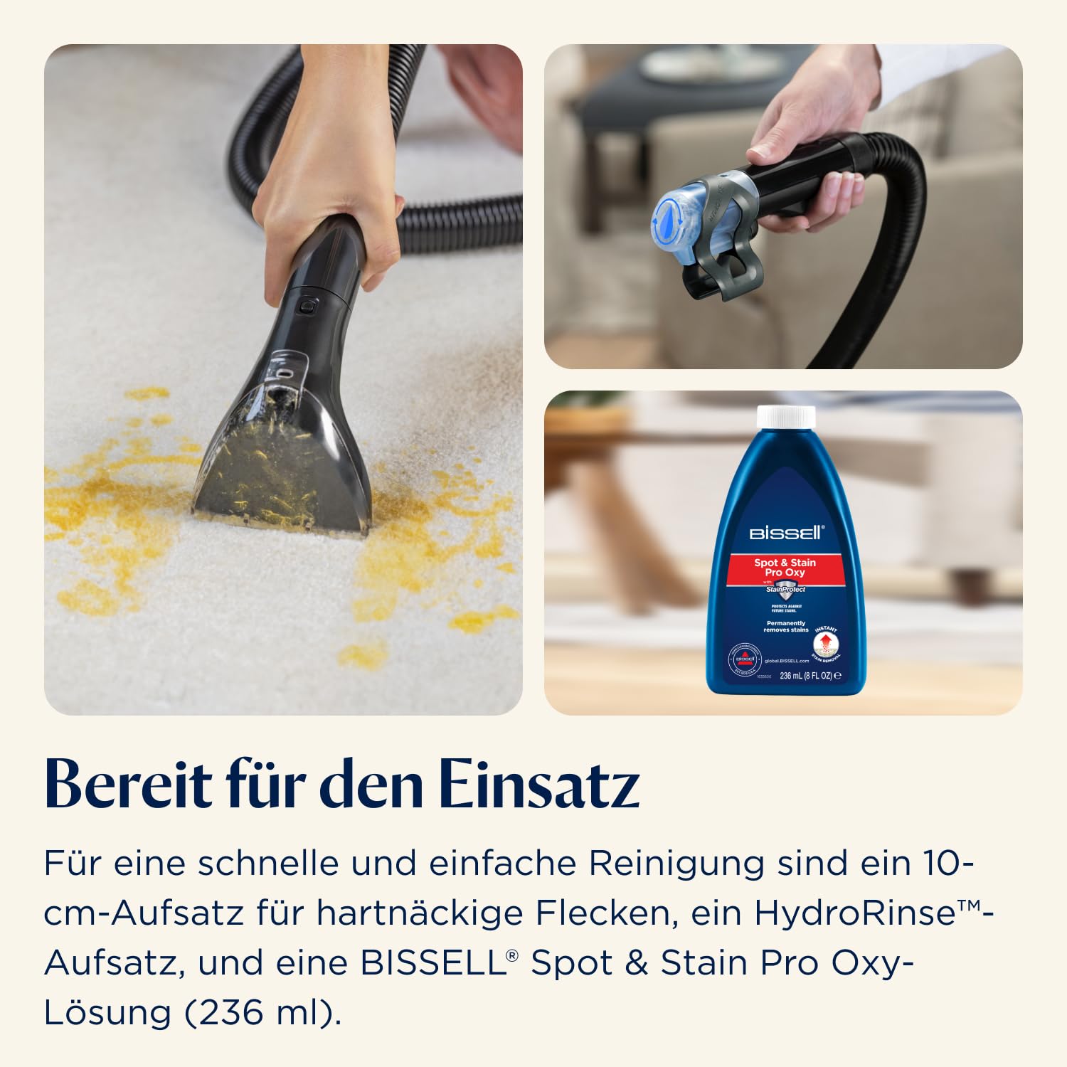 Bissell SpotClean Mini Polsterreiniger Gerät mit Kabel, Tragbarer Teppichreiniger, Optimal für schnelle Reinigungen, Kompakt & Leicht Waschsauger, Mobiler Nasssauger für Auto, Boot, Sofa & Mehr, 41491