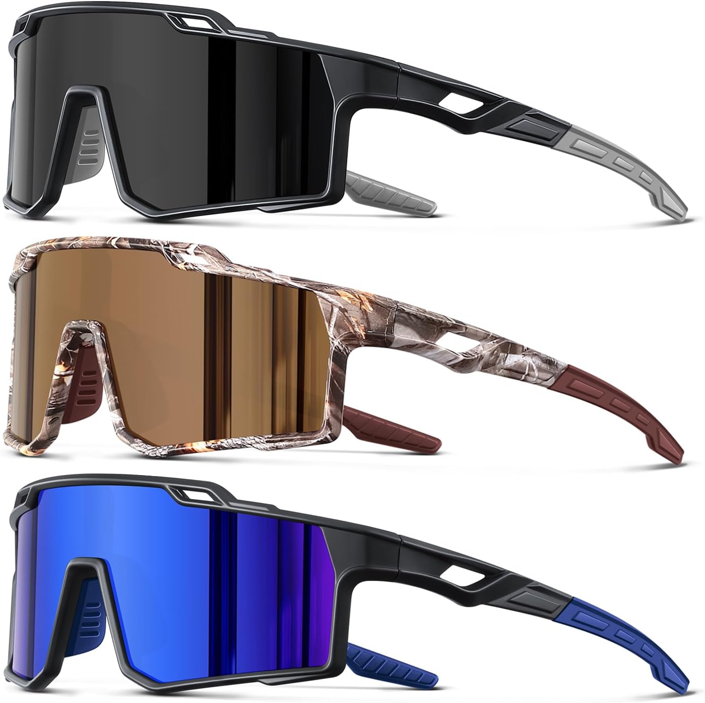 Polarized Sport Sunglasses Men Cycling Driving Fishing UV Protection Sun Glasses Lightweight Big Frame Mountain Bike Goggles