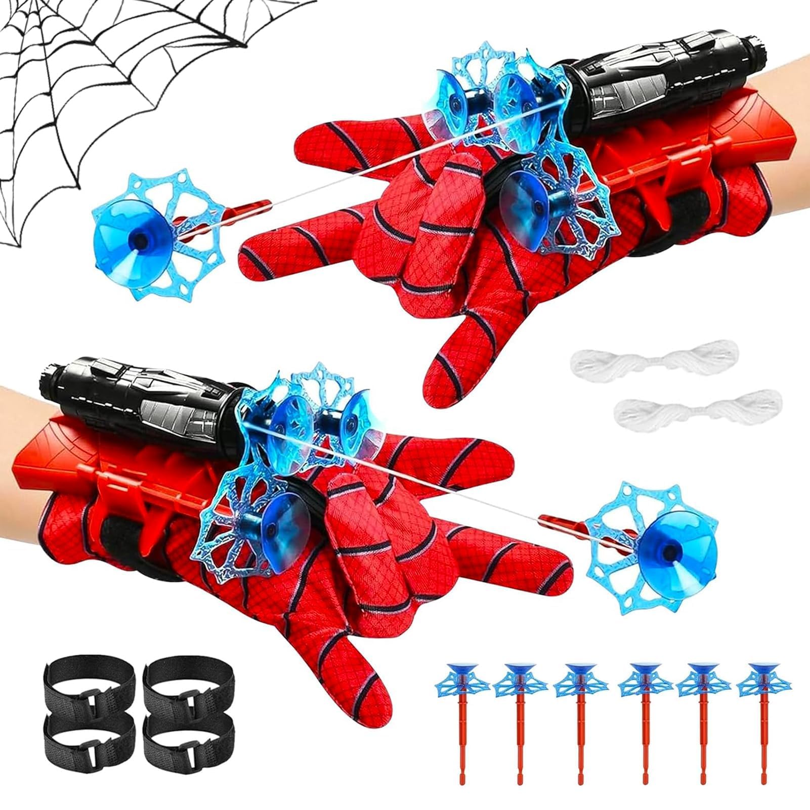 LIDEYE Set di 2 Launcher Glove, Guanti Launcher per Giochi, Glove Spara Ragnatele, Cosplay Giocattoli da Polso Set