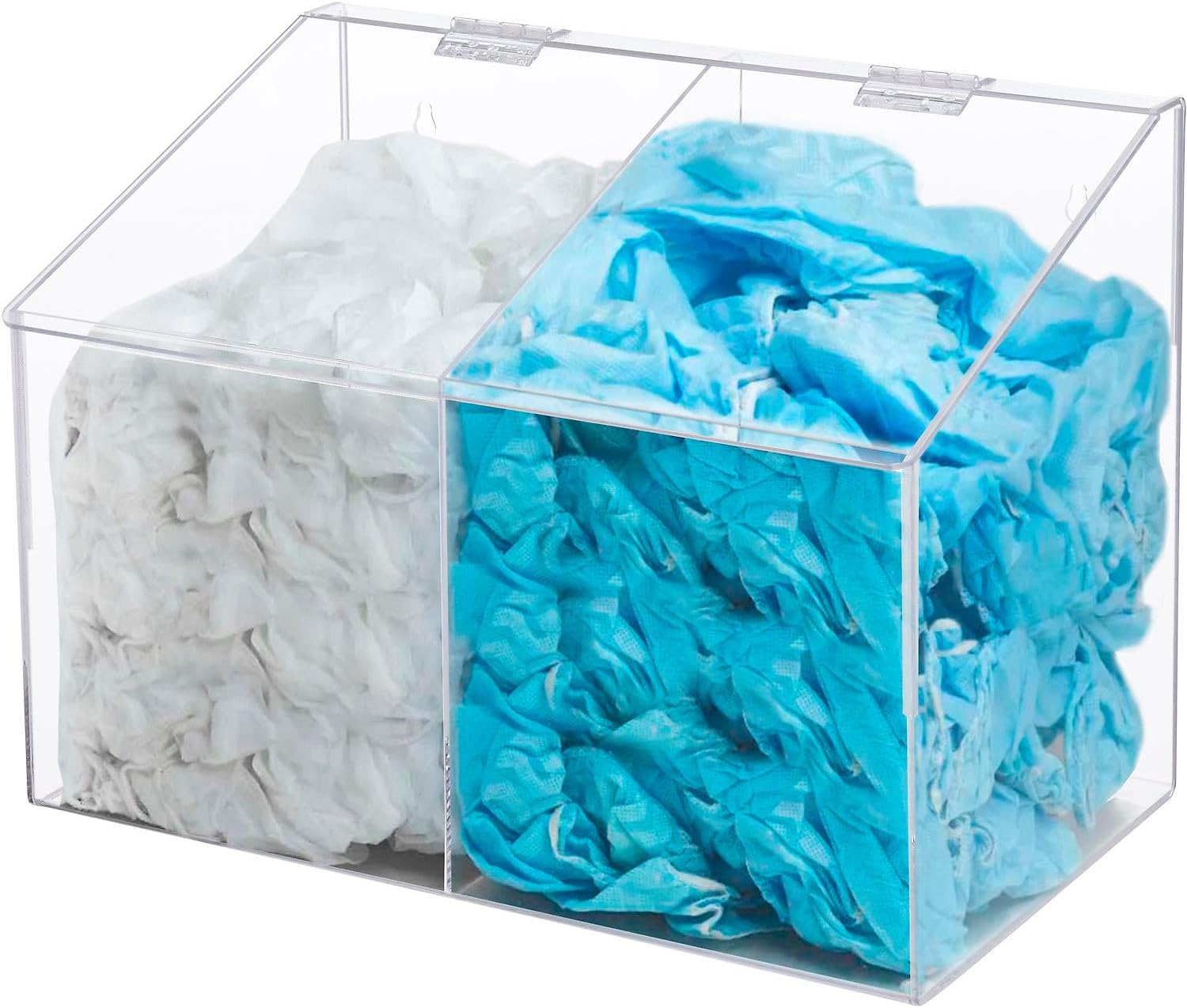 Global Industrial Acrylic PPE Dispenser, 2 Compartments, Clear