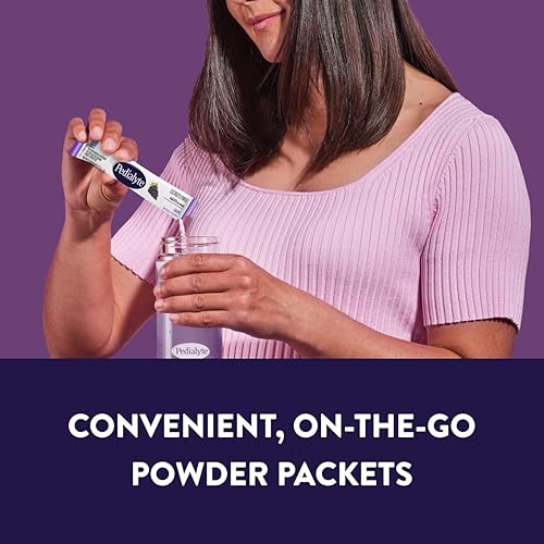 Miniatura 6 de Pedialyte Polvo de electrolitos  Bebida de hidratación para niños y adultos  Paquete variado de estación de hidratación uva, limonada de fresa y