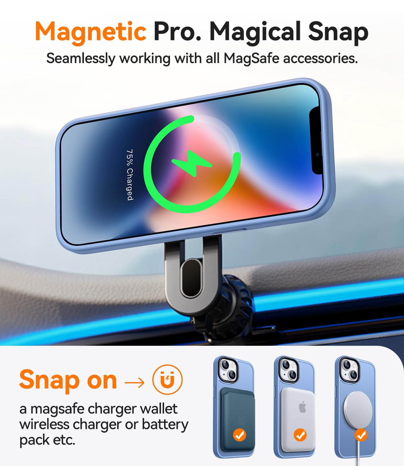 CANSHN Cover Magnetica Opaca per iPhone 13/14, [Compatibile con MagSafe] Custodia Traslucida Opaca Protettiva Sottile Antiurto 6,1 Pollici - Blu Chiaro