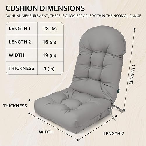 Miniatura 5 de mudilun Adirondack - Cojín para silla copetudo, extra grueso, con respaldo alto, para exteriores, impermeable, para fogata, mecedoras,