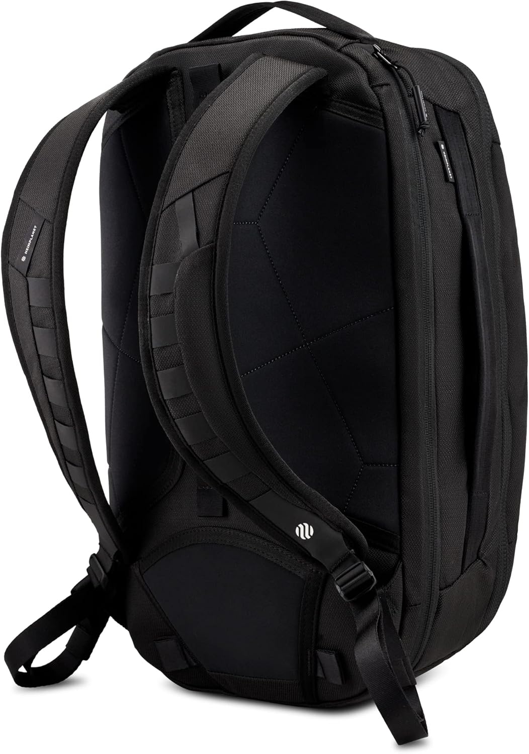 HEIMPLANET Original, Transit Line DAYPACK 24L, backpack with laptop compartment and clamshell opening, made from waterproof DYECOSHELL material, Supports 1% for The Planet (Black)