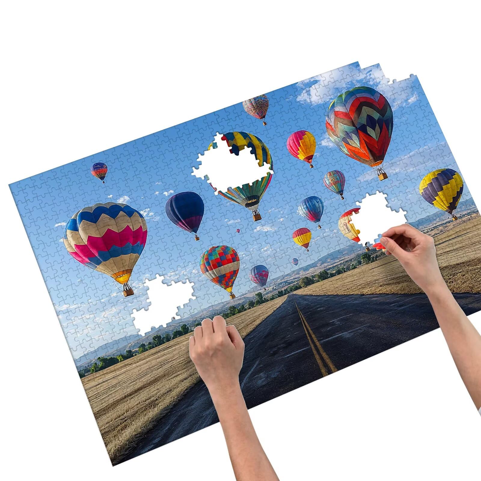 Puzzle 3000 Teile, Heißluftballon Puzzle 3000 Teile Erwachsene, Holzpuzzle Erwachsene, EIN Herausforderndes Rätsel, Puzzlespiele für Die Ganze Familie, Holzpuzzle für Deko Wohnzimmer, Geschenke, A-58