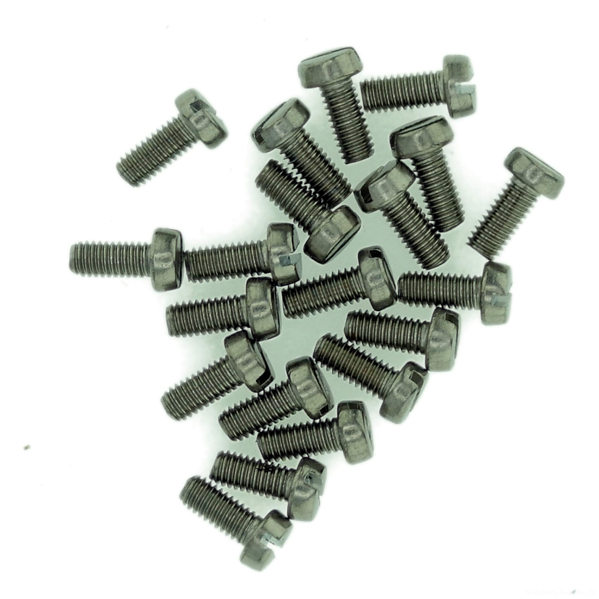 Singularity Supplies M2.6 (2.6Mm X 6Mm) Slot Cheese Machine Screw (Bolt) - Stainless Steel (A2) (Pack Of 20)
