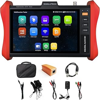 4K 12MP IP Camera Tester, IPC Tester 90W PoE Power Output 8'' Touchscreen CCTV Tester SFP Optical Fiber Module Port RJ45 Cable TDR Test WiFi Network Tools (E88)