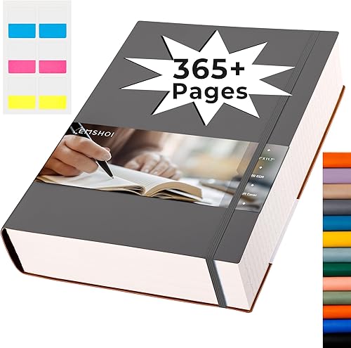 EMSHOI Cuaderno rayado de 8.5 x 11 a 400 páginas, cuadernos grandes tamaño A4, con rayas universitarias, diarios bíblicos de 3.53 ozm de grosor para