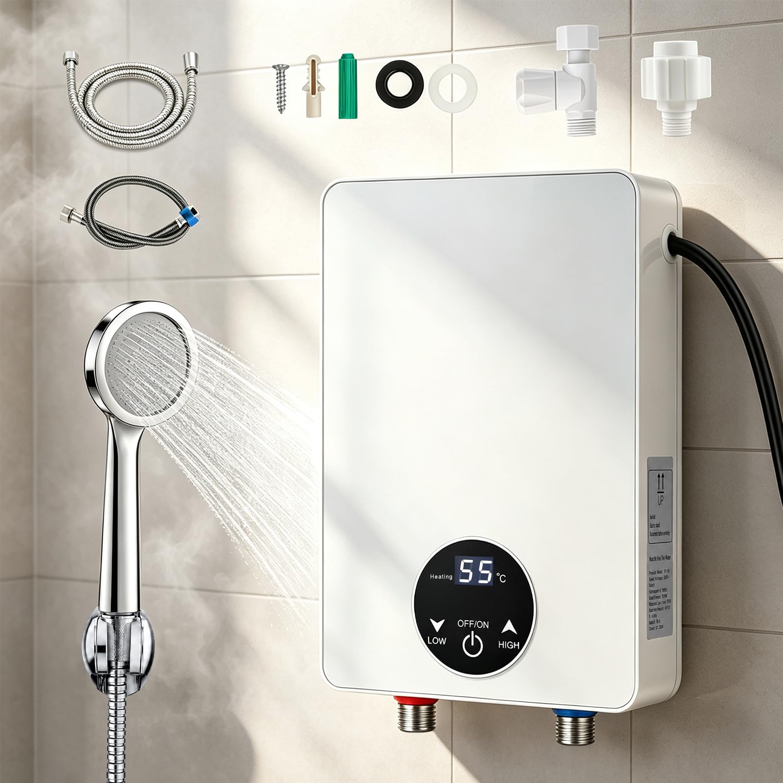 6000W 220V Mini Durchlauferhitzer, Elektrischer Warmwasserbereiter