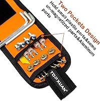 Vista 3 de Pulsera magnética de regalo para hombres, cinturón de herramientas para sujetar tornillos, clavos, brocas, con imanes, 15 imanes para carpintero