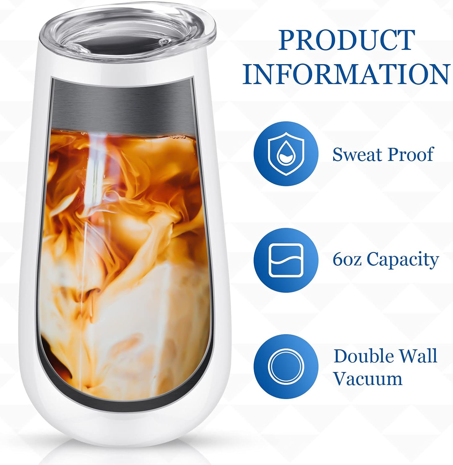 Patelai 12 Pieces 6 oz Stemless Champagne Flutes Wine Tumbler Double-Insulated Cocktail Cups Unbreakable Reusable Champagne Toasting Glass with Lid for Wine Cocktail Wedding Birthday Party (White) - Image 4