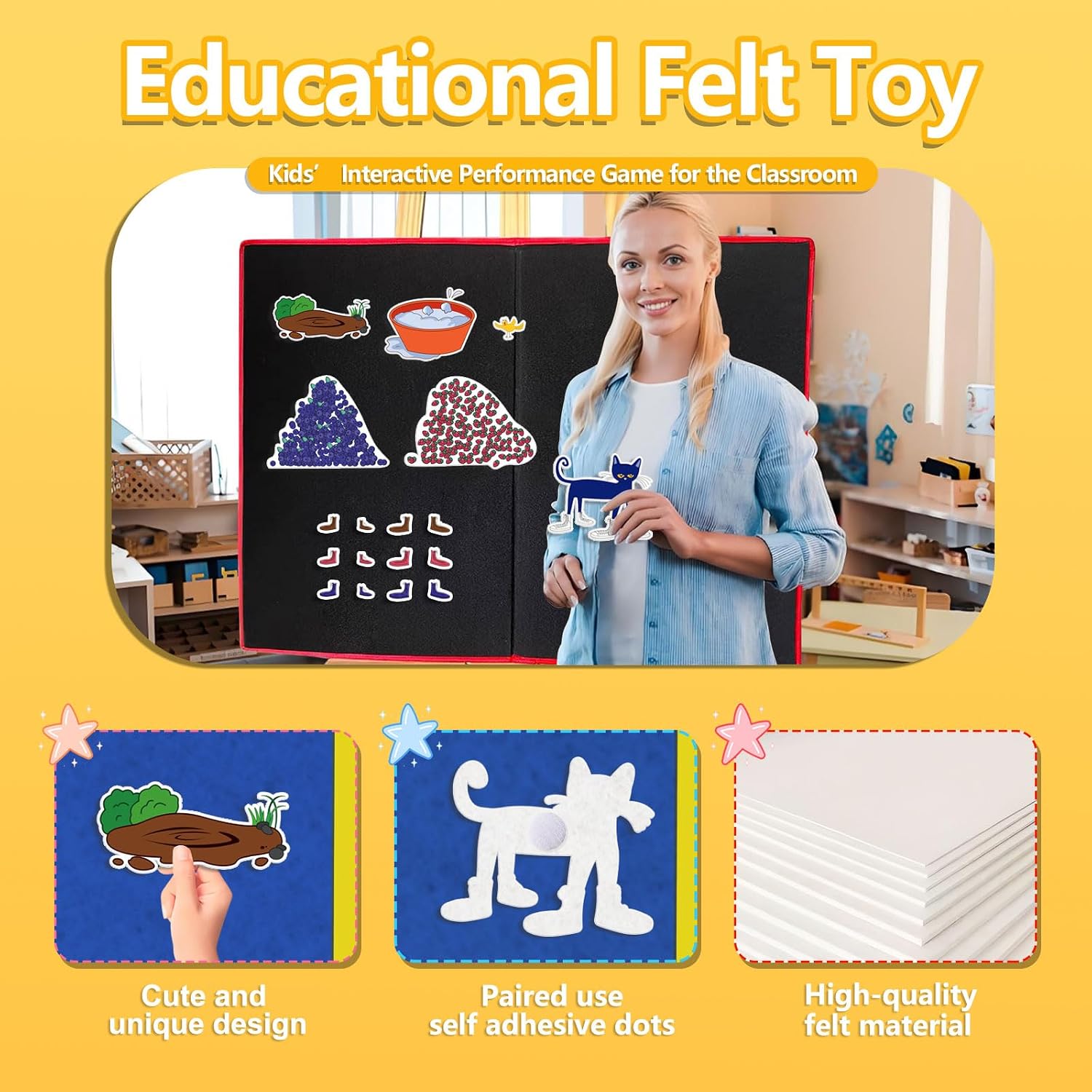 Fairy Tales i Love My White Shoes Felt Board Stories Pieces Preschool Storytelling Activities Felt Toys Early Learning Interactive Play Kit image 2