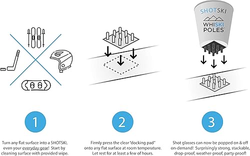 Miniatura 6 de SHOTSKI Kit oficial convierte al instante tu equipo diario en un esquí de tiro! Vasos de chupito de acero inoxidable extraíbles e inastillables, se