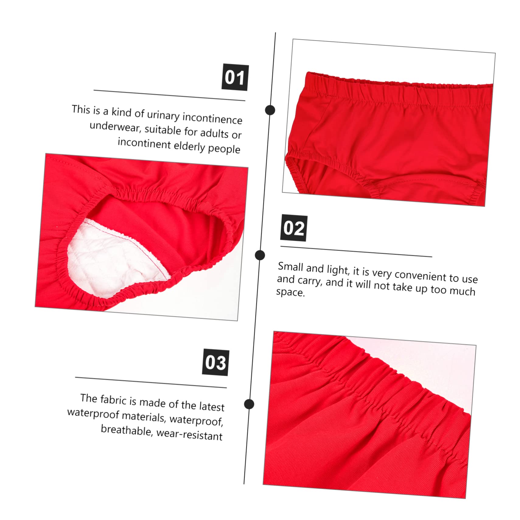 FRCOLOR 3pcs Breathable Adult Diaper Man Large Size Cotton for Elderly Outdoor Care