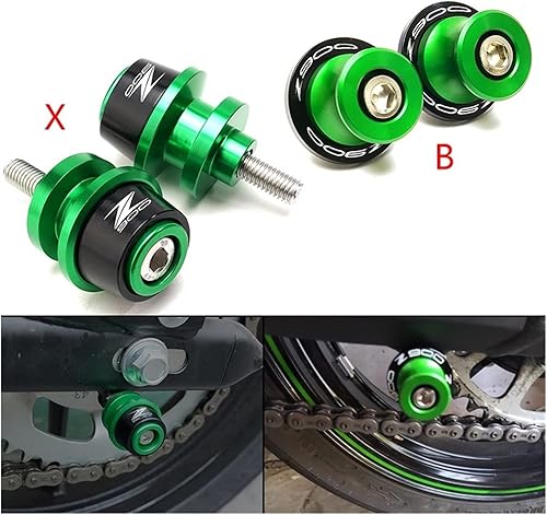 Miniatura 2 de WAGLOS Motorcycle Swingarm Slider Spools 8MM Stand Screws Cover for Kawasaki Z900 Z 900 2017-2022 2021 Anti-Fall Frame Sliders (Color B Silver)