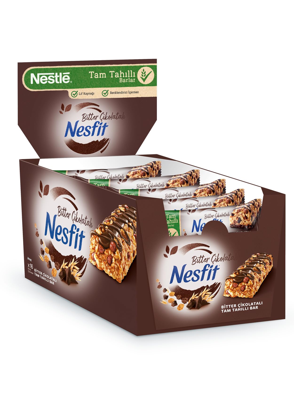 Nesfit Bitter Çikolatalı Tam Tahıllı Bar 23.5 g x 16