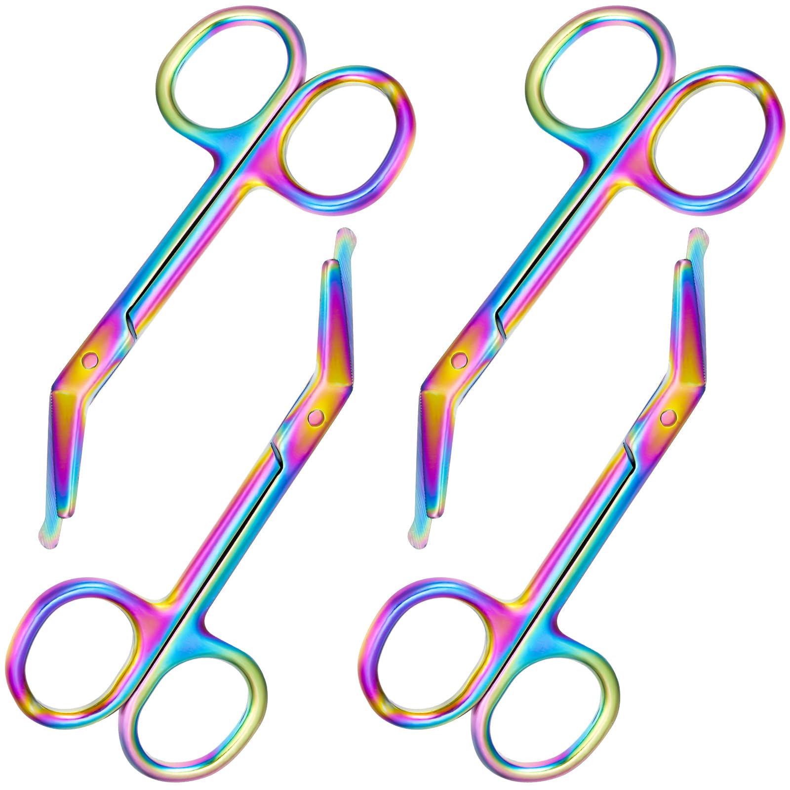 2 Pieces Ostomy Scissors Bandage Scissors Nursing Scissors Stainless Steel Scissors for Doctors, Nurses, Veterinary Home Nursing, 4.3 x 2.1 Inch, Curved (Rainbow) — Amazon image 12