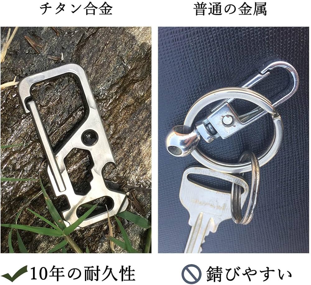 Amazon.co.jp: キーホルダー チタン合金製 キーリング EDCツール