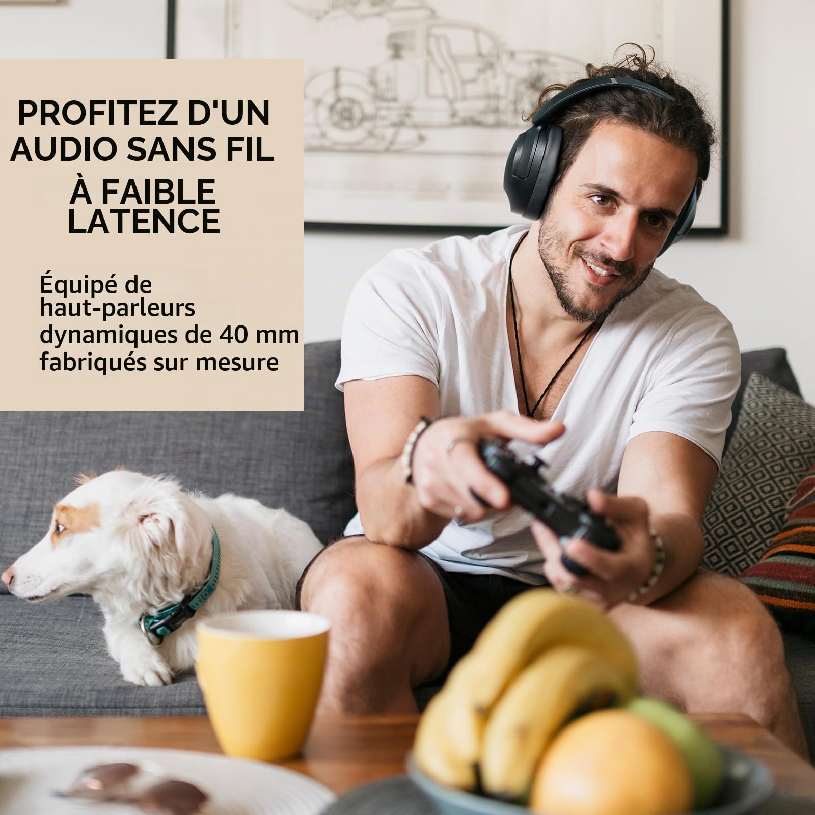 CREATIVE Zen Hybrid 2 Casque d'écoute sans Fil sur l'oreille, jusqu'à 67 Heures (ANC désactivé), Annulation de Bruit Active Hybride, Mode ambiant (Crème)