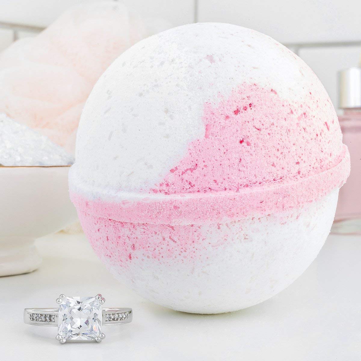 Bauble Bomb's Jewelry Surprise Deluxe X Large 9 oz Bath Bombs Fizzies Made in USA, Cruelty Free! (Spring Bloom, 6)