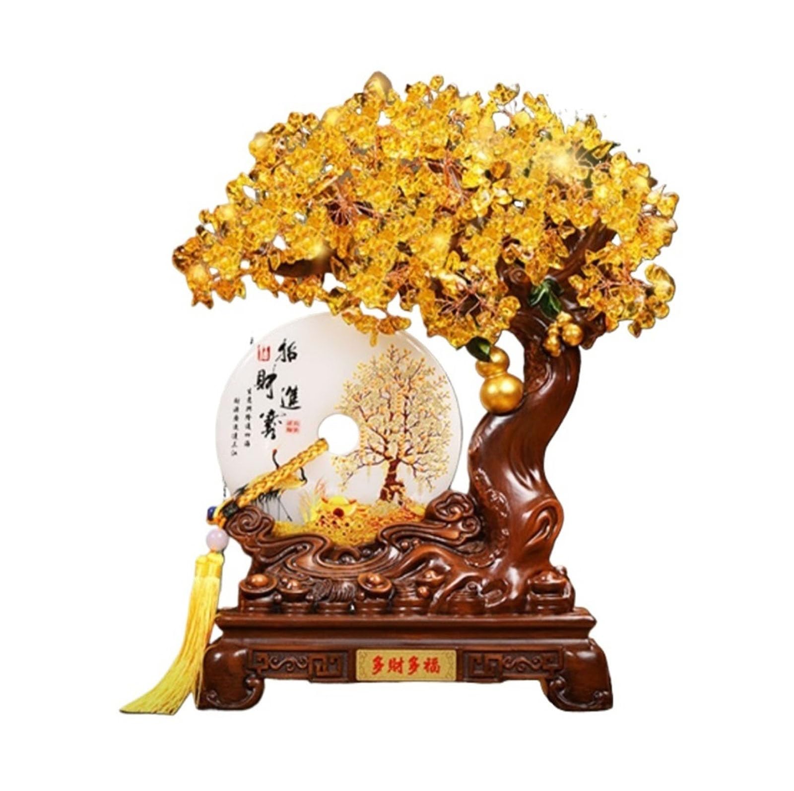 Money Tree Natural Citrine Gemstone Crystal Bonsai Tree Chakra with Healing Properties Feng Shui Money of Life for Positive Energy Good Luck Wealth Crystal Tree