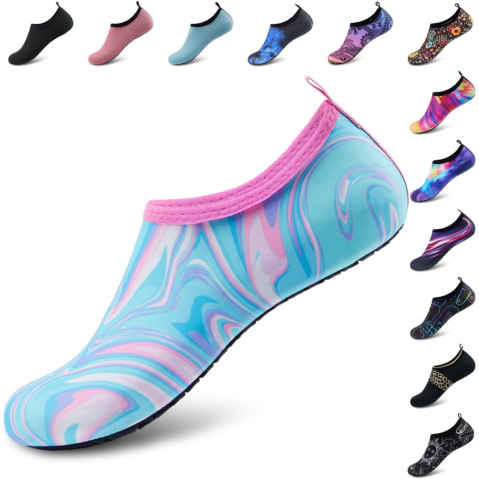 Deevike Water Shoes for Women Men Barefoot Quick-Dry Aqua Socks Slip-on for Beach Swim Surf Yoga Exercise