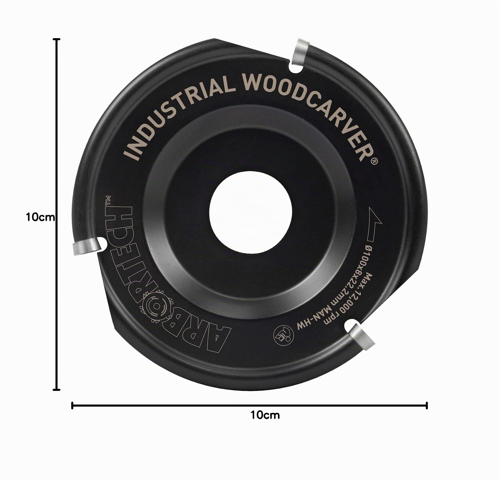 ARBORTECH Industrial Woodcarver Cuchilla 100mm para tallar Madera Disco para Amoladora Angular