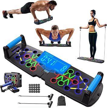 Push Up Board with Automatic Count Multi-Function 30 in 1 Press Up Board Foldable Home Gym Equipment Shoulders,Chest,Back and Triceps Strength Training Equipment for Men & Women