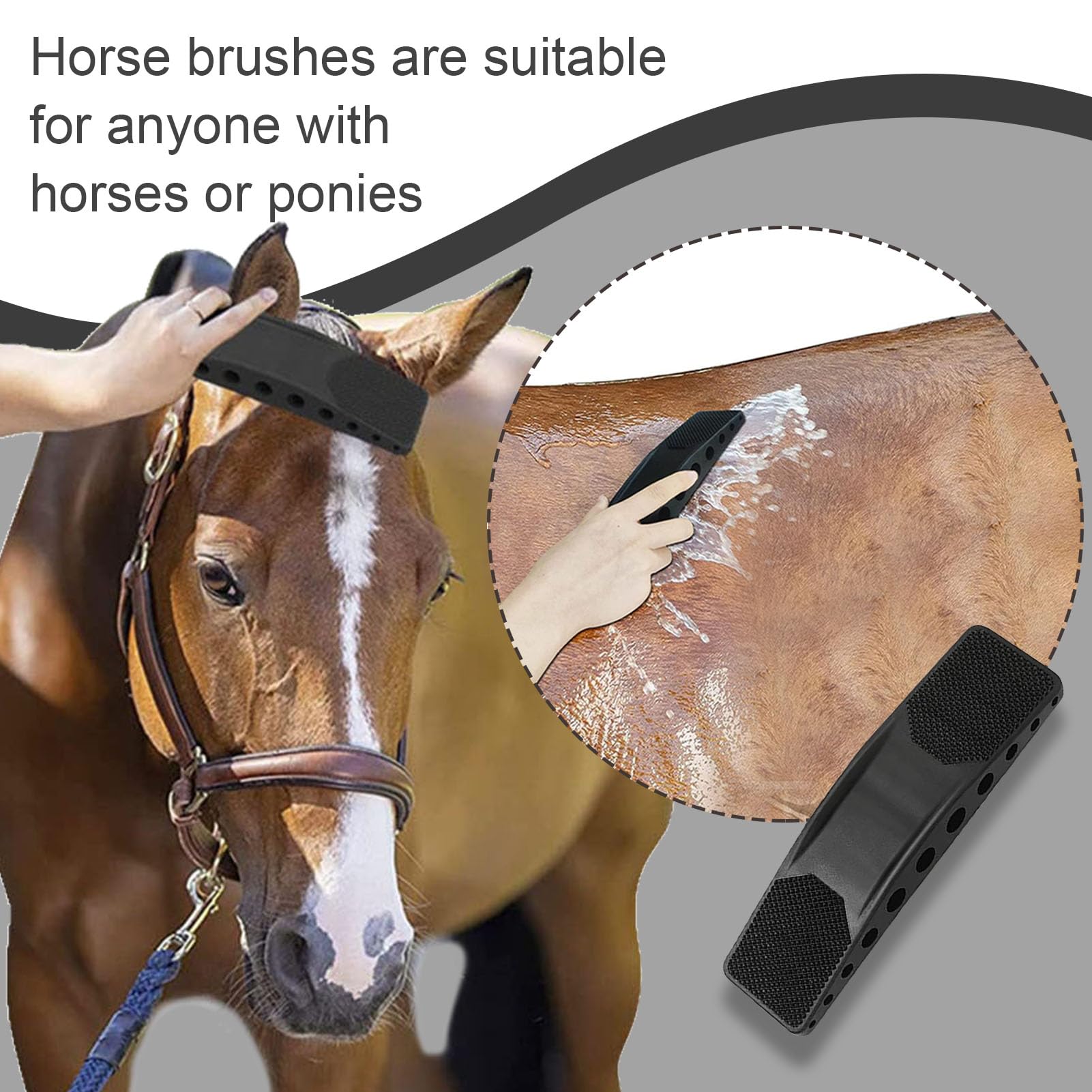 2 Pcs Peine De Masaje De Caballo,6 En 1 Peine Masajeador Para Caballos,Cepillos Para El Cuidado Del Caballo,Cepillo De Raíz De Caballo,Eliminar El Pelo Seco y Suelto De Los Perros De Caballo