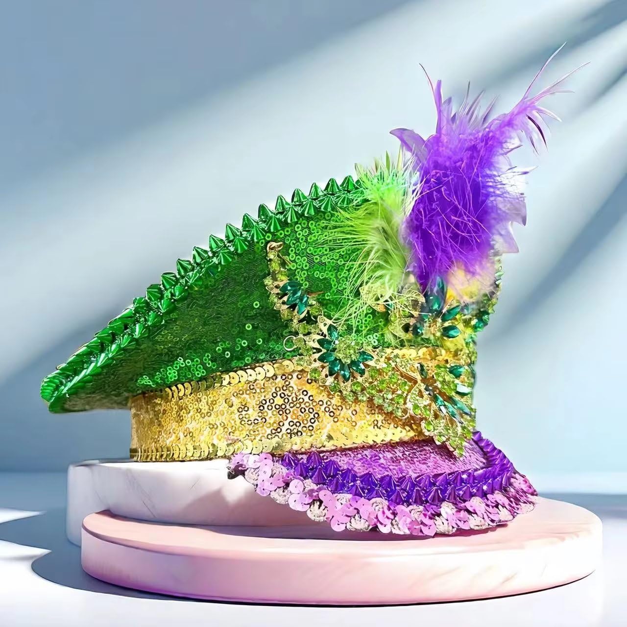 Cappello del Mardi Gras Cappello di di Carnevale Cappello Capitano di Piume Accessori per Costumi di Carnevale per Travestimenti Festival