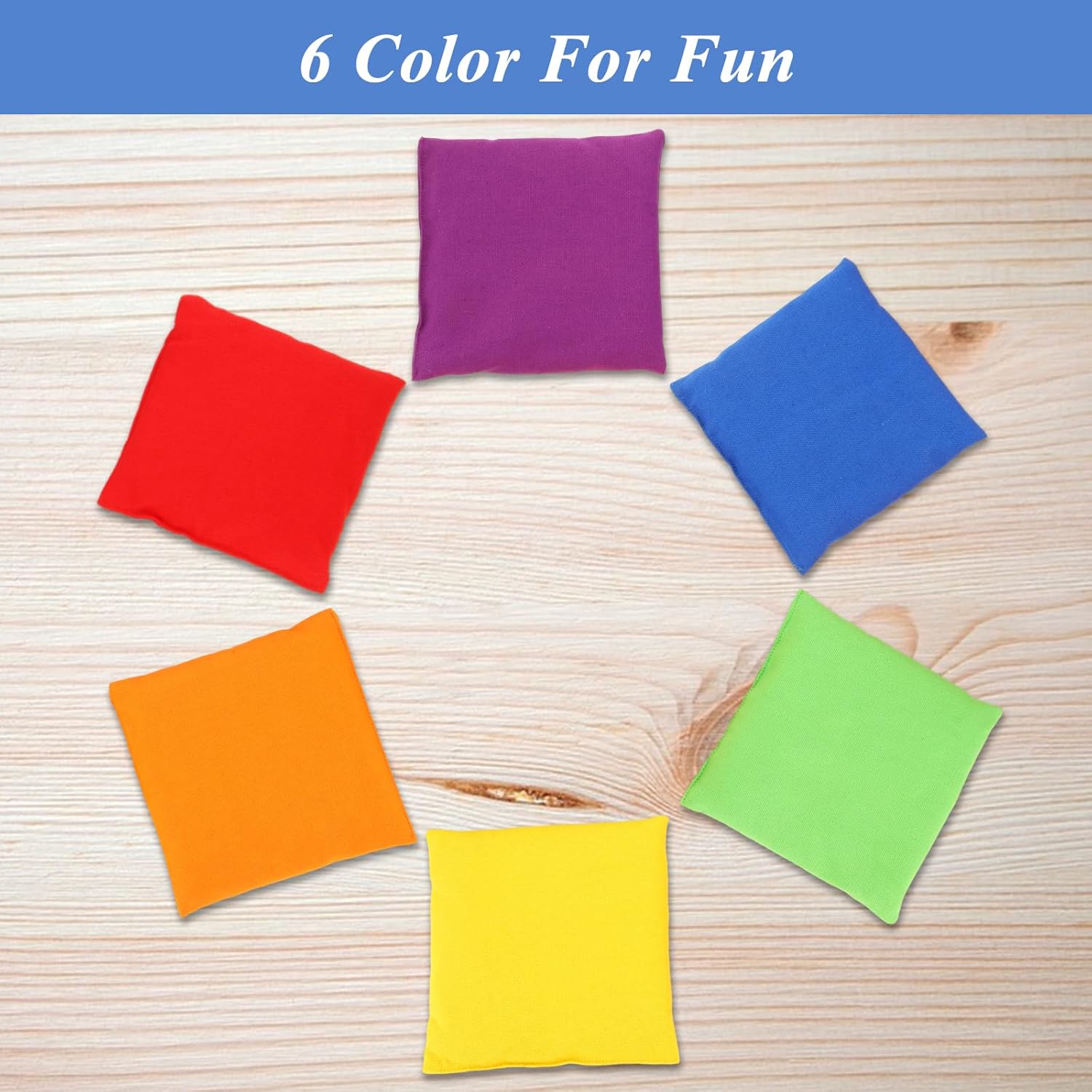 CYEAH 36 Pcs Cornhole Bean Bags for Tossing, 3 x 3 inch Bean Bags for Cornhole Game, 6 Color Durable Nylon Corn Hole Bean Bags, Canvas Toss Bags for Family Party Throwing Game