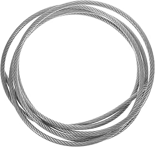 ULTECHNOVO Rubber Coated Wire Rope Stainless Steel Wire Rope Coated Cable Metal Cable Hanging Wire 3/8 Wire Rope Coated Steel Cable Picture Wire Tension Wire Cable Railing PVC Silver Clad