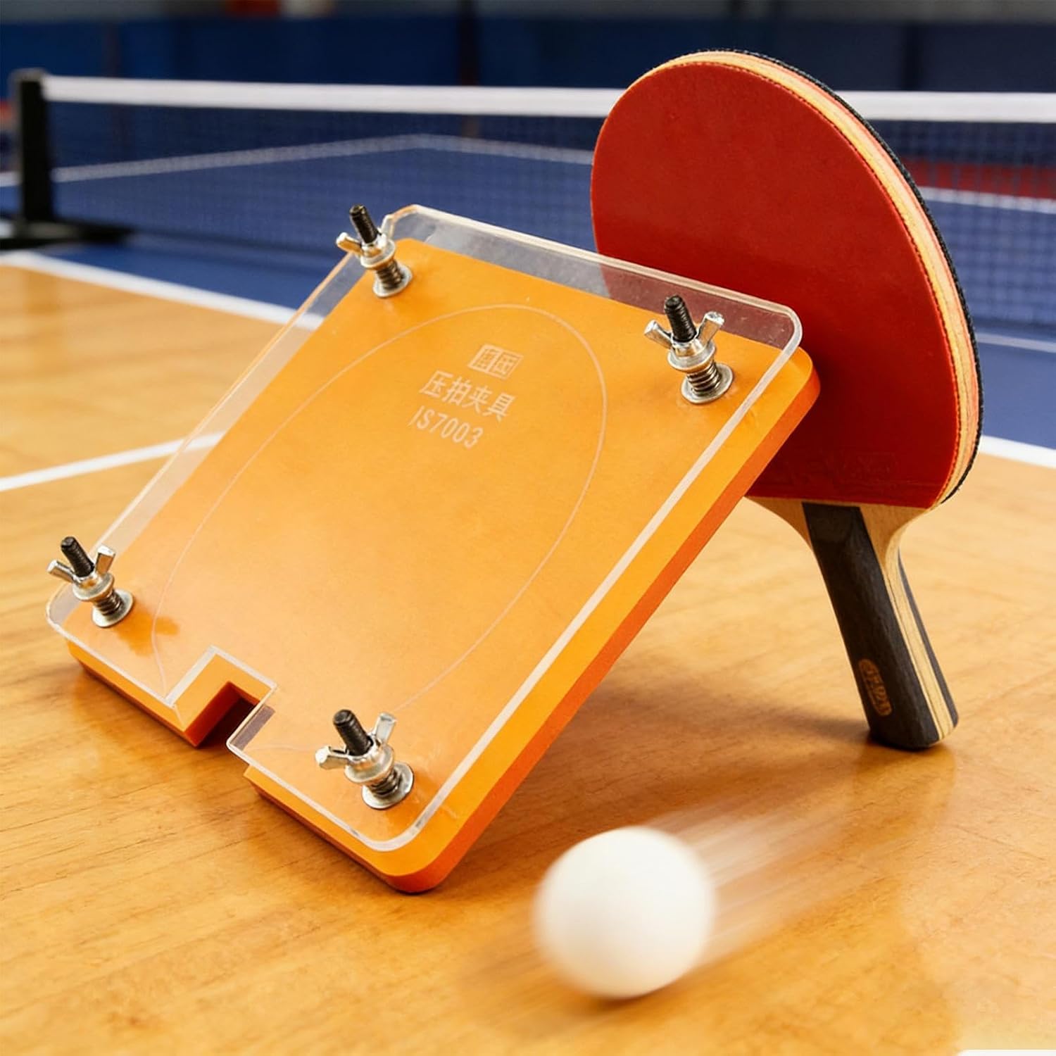 Table Tennis Racket Presser - Adjustable & Accurate Rubber Cutter | Tool for Cutting and Sticking Rubber Edges - For Beginner Players & Clubs in Training Games