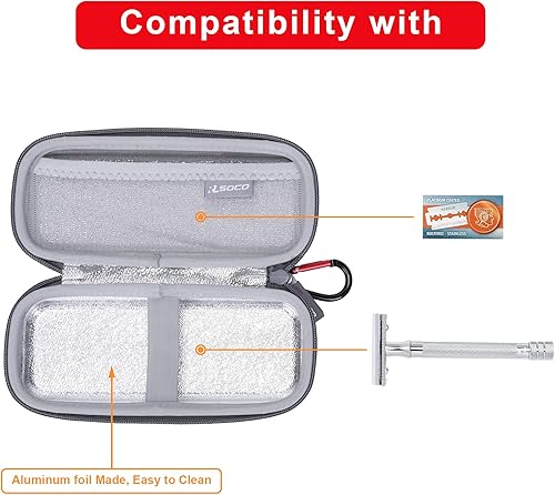Miniatura 6 de RLSOCO Funda para maquinillas de afeitar, funda rígida compatible con Gillette Fusion5 y Proglide Shield para hombre (solo bolsa)