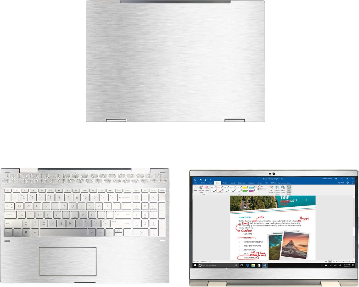 Decalrus - Protective Decal for HP Envy X360 15M-CN0011DX (15.6" Screen) Laptop Silver Texture Brushed Aluminum Skin case Cover wrap BAhpEnvyX360_15mSilver