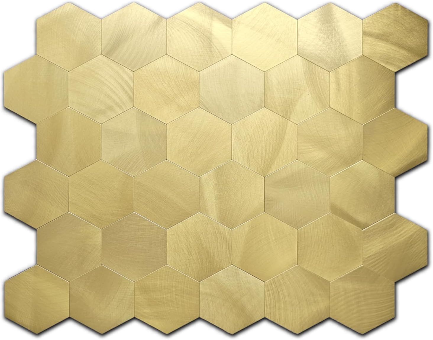 10pcs Peel & Stick Mosaic Wall Stickers - Waterproof/Anti-Skid/High Temp Resistant Decals, Multi-Purpose Removable Decoration for Kitchen Backsplash, Bathroom&Office (10, Golden)