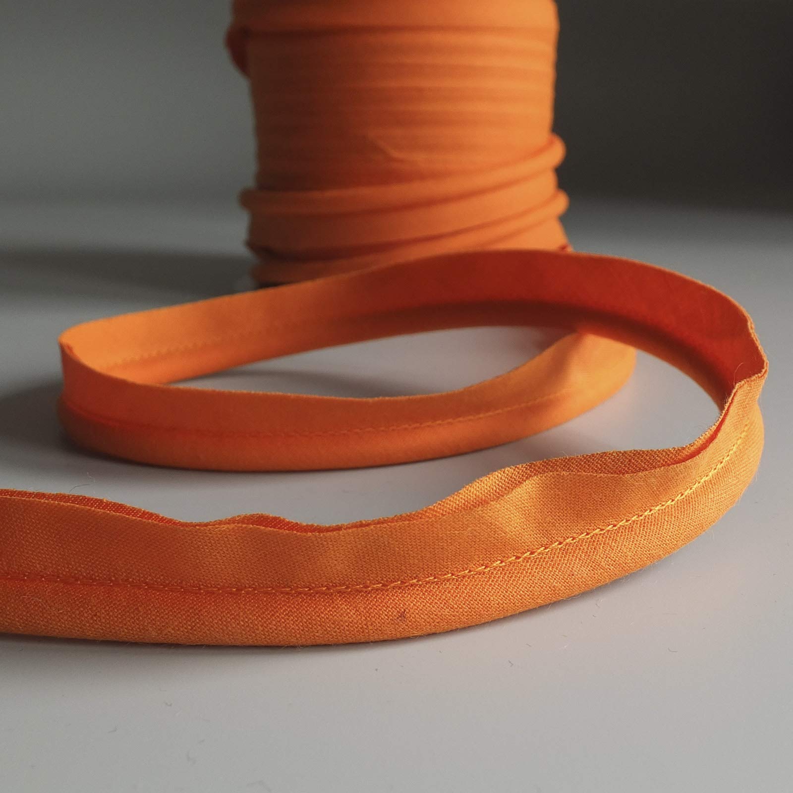 On Trend Fabrics Large flanged 7mm insert piping cord poly cotton bias cut - Sold by the Metre - Many Colours (Orange)