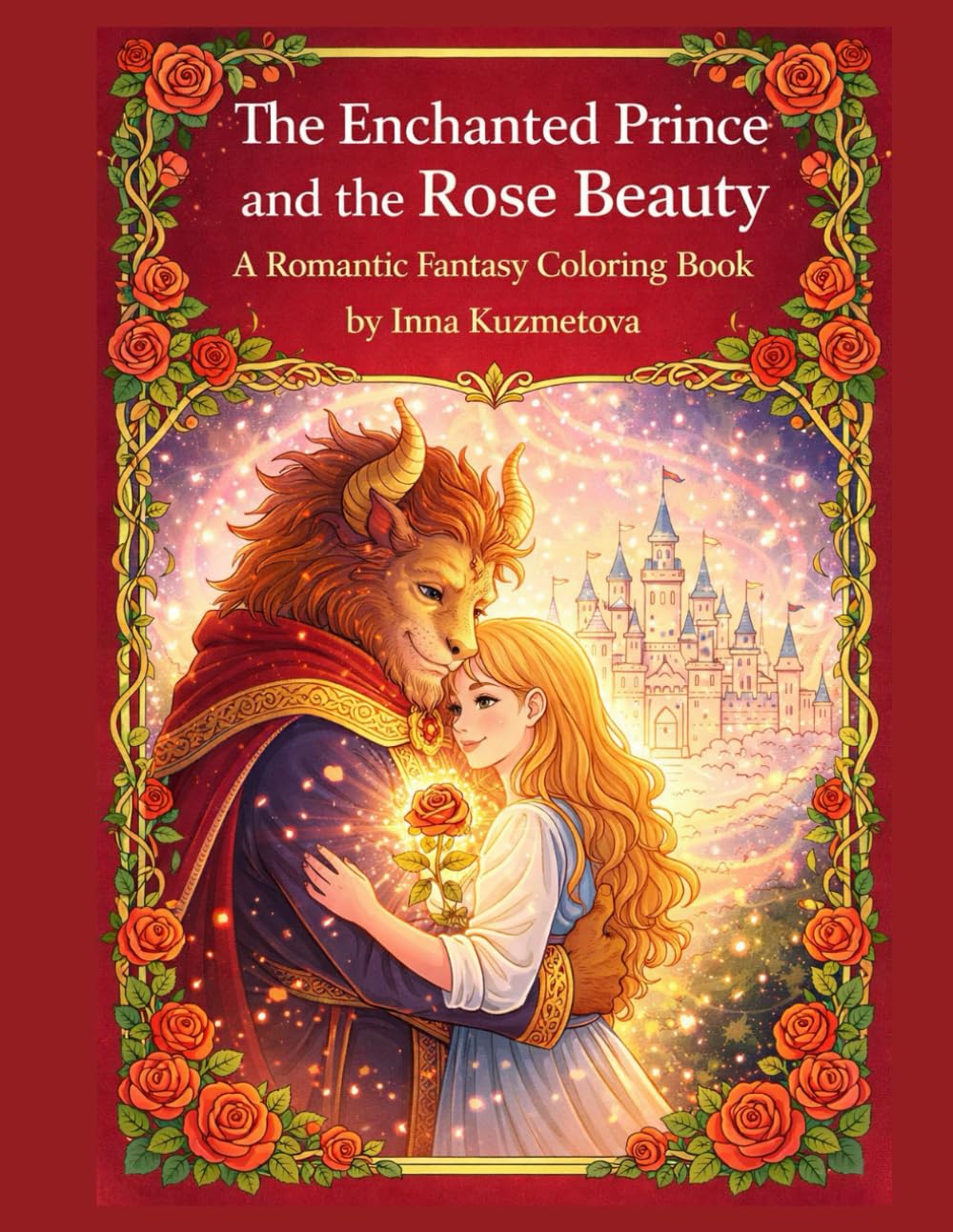 The Enchanted Prince and the Rose Beauty: A Romantic Fantasy Coloring Book