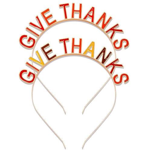 Diademas de otoño de Acción de Gracias para mujer con la letra esmaltada "GVIE THANKS" "HAPPY FALL", accesorios para el cabello para fiesta de