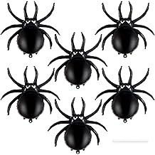 6 Pcs Black Spider Balloons, Halloween Party Decorations, 33 Inch Spider Foil Mylar Balloons for Halloween Party Birthday Haunted House Spooky Decoration Supplies