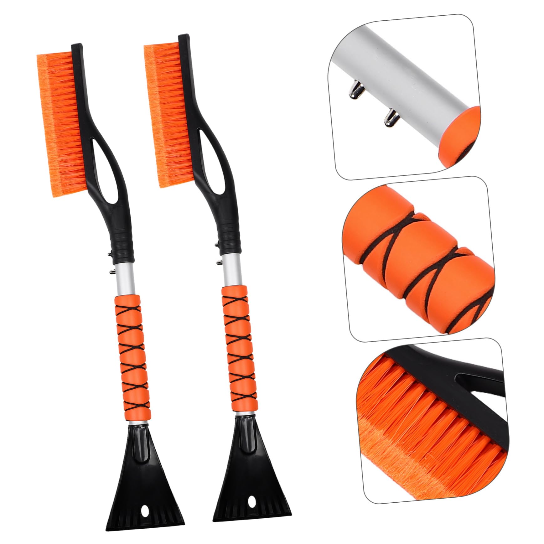 ULTECHNOVO Lot de 2 Grattoirs à Glace pour Voiture, Déneigement, Design Extensible, en Abs et PP, pour Pare-Brise et Hiver Rigoureux