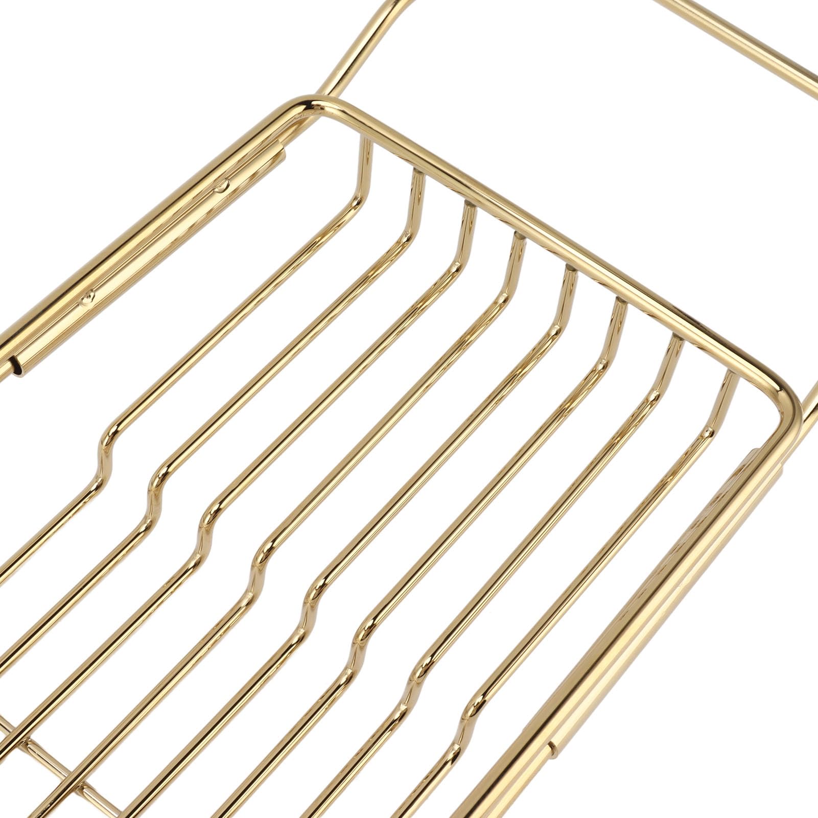Bandeja para Bañera Expandible de Mármol y Acero Inoxidable de 27 a 41 Pulgadas, Estante de Ducha Inoxidable con Agarres de Silicona Antideslizantes, Carga de 15 Libras para Copa de Vino,