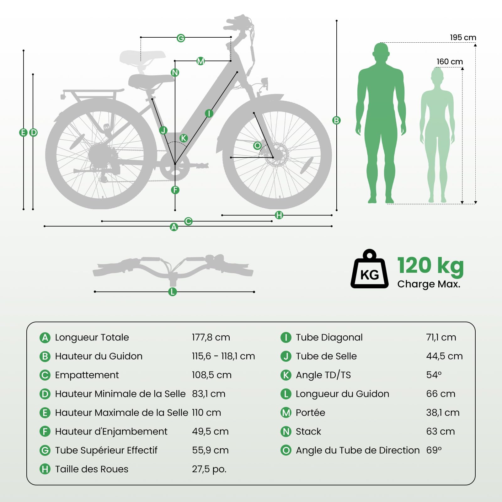 Vélo Électrique 27,5", Moteur 250W, Batterie 561.6WH Amovible, Autonomie Jusqu’à 100 km, 7 Vitesses, Écran LCD, 25 km/h, Charge Max 120 kg, Modèle Mixte E-Bike