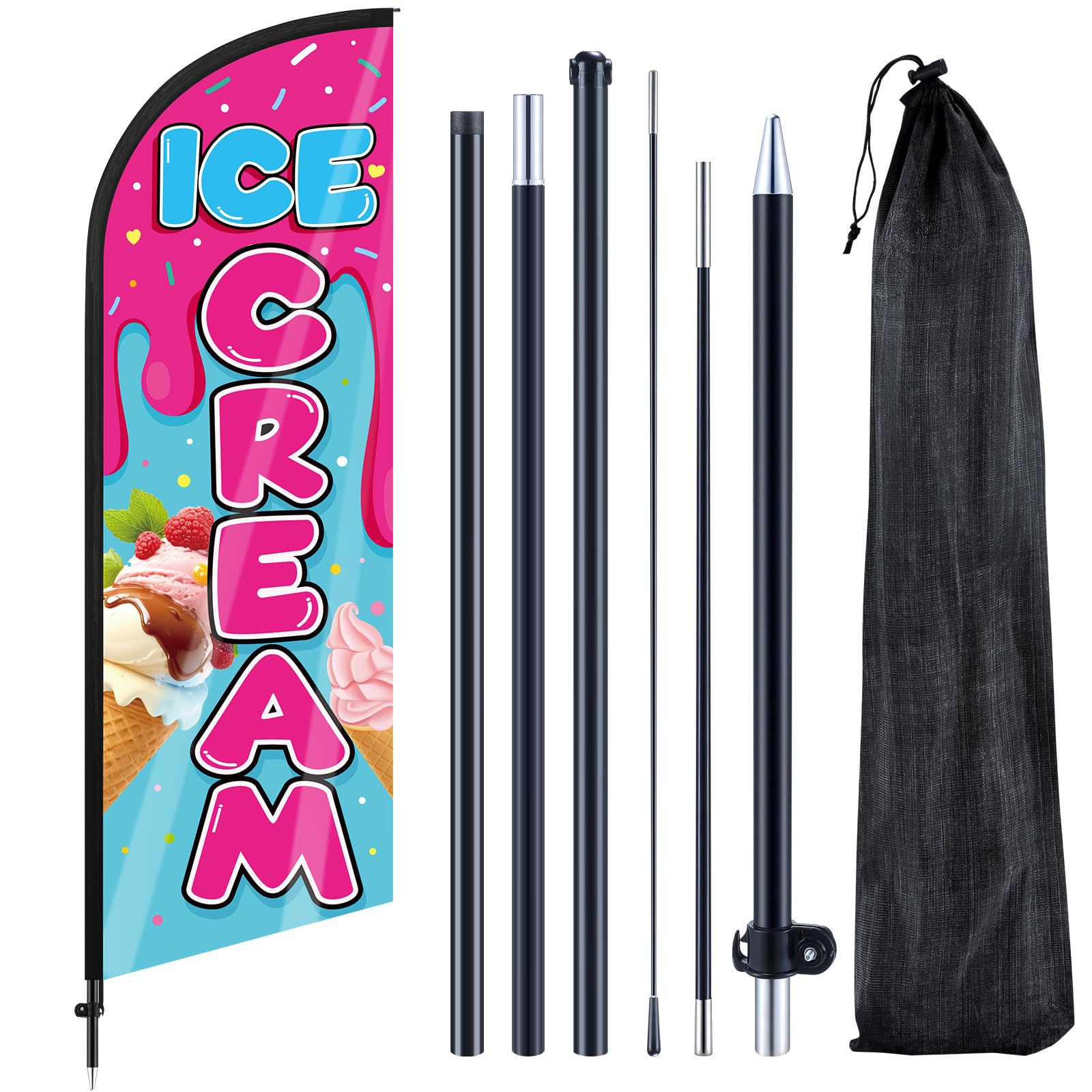 Amazon.com : Remagr Ice Cream Advertising Feather Flag 7 ft