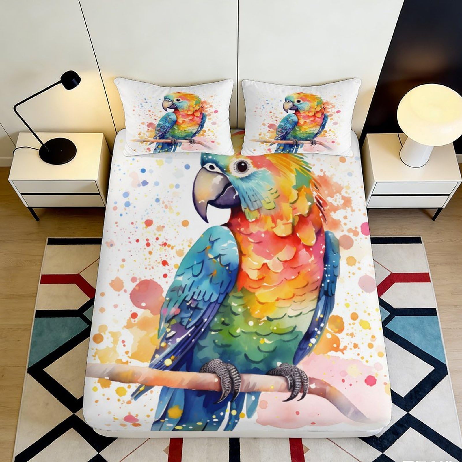 3D Printed Mystic Totem Fitted Sheet Microfiber Deep Pocket Non-Slip Bedding Soft Breathable Symbol Mattress Fitted Cover for Adults Bedroom 180x200x25cm