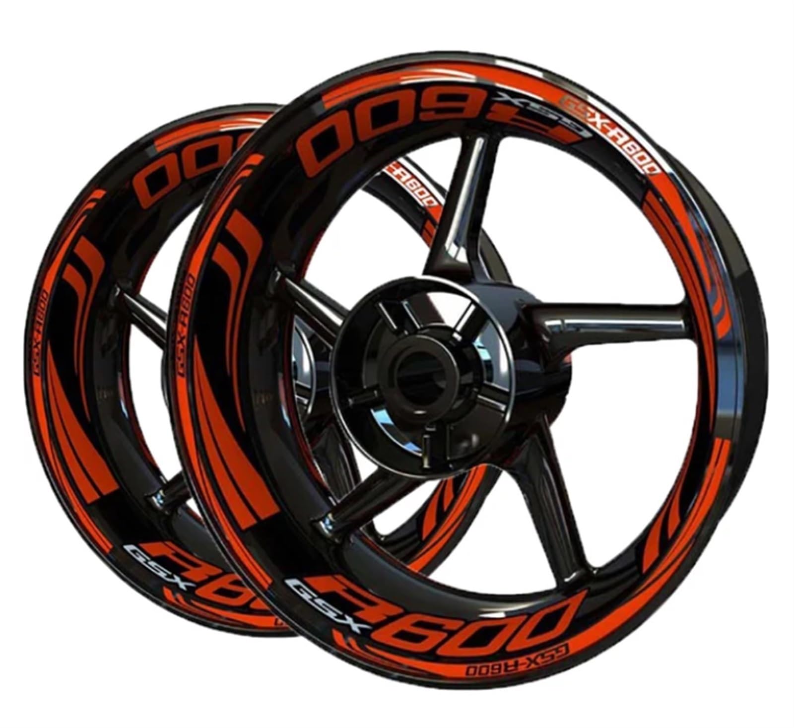 Motorcycle Wheel Stickers Reflective Decals Rims for Suzuki GSXR600 GSXR-600(Color9)