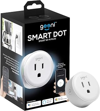 Geeni Dot Smart Plug with 2.4GHz WiFi Connectivity 1-Pack Compact, Fire-Resistant Smart Outlet Plugs with Schedule & Timer No Hub Needed, Supports Alexa & Google